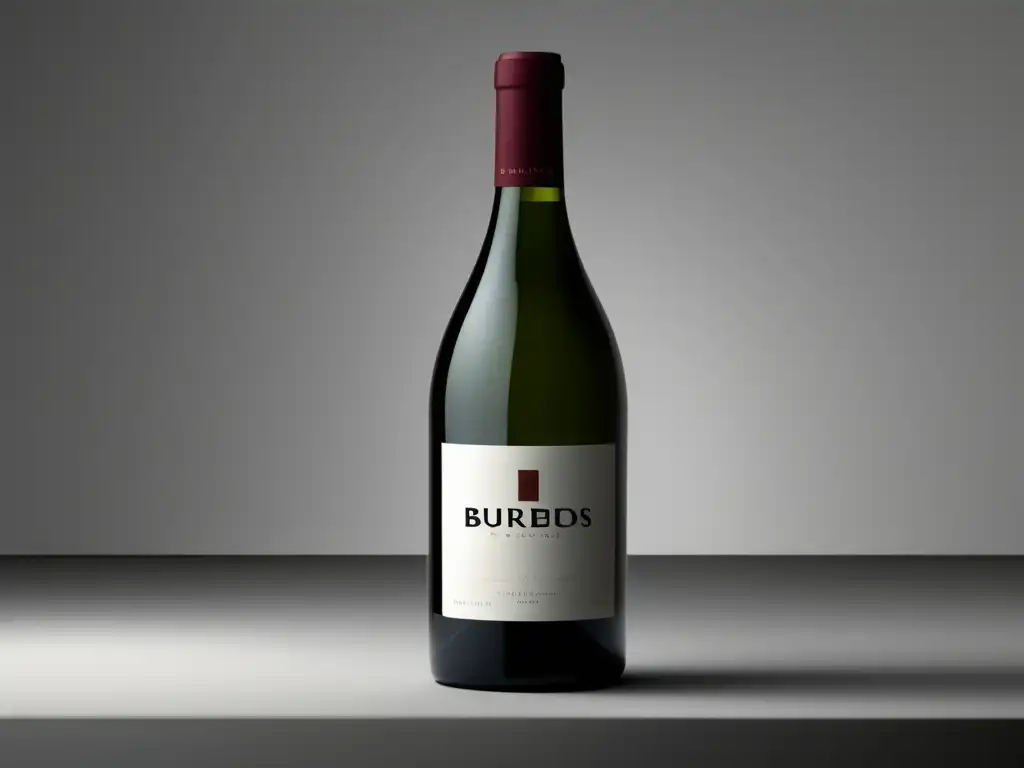 Descubre secretos Burdeos vino - Botella minimalista con etiqueta 