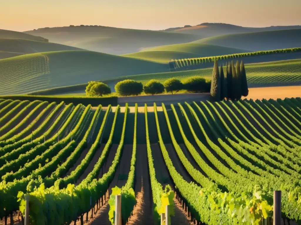 Descubre secretos Burdeos vino - Paisaje de viñedos de Burdeos, con colinas, vides exuberantes y un chateau histórico