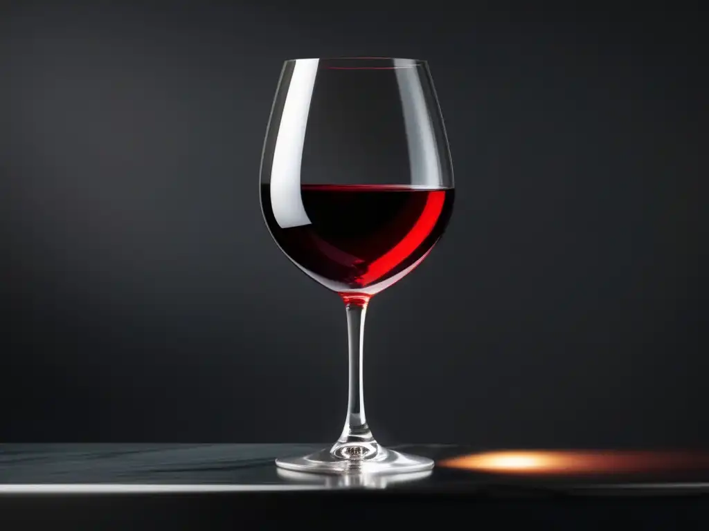 Descubre los secretos del vino: copa de vino tinto en superficie de mármol negro