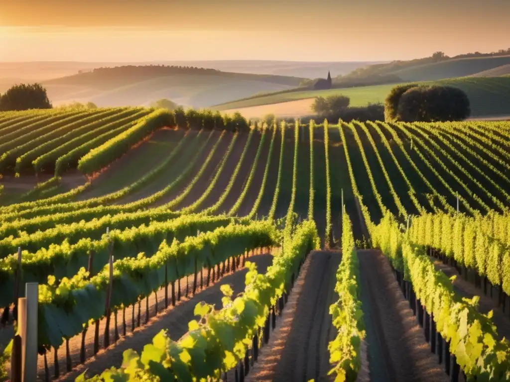 Secretos de la vinificación en un viñedo al atardecer