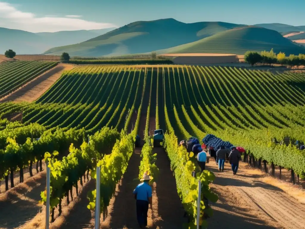 Recolecta y selección de uvas Tempranillo en la Rioja