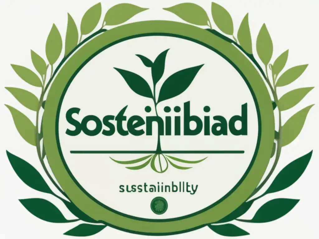 Sello de sostenibilidad en vinos veganos con diseño minimalista y destacado color verde