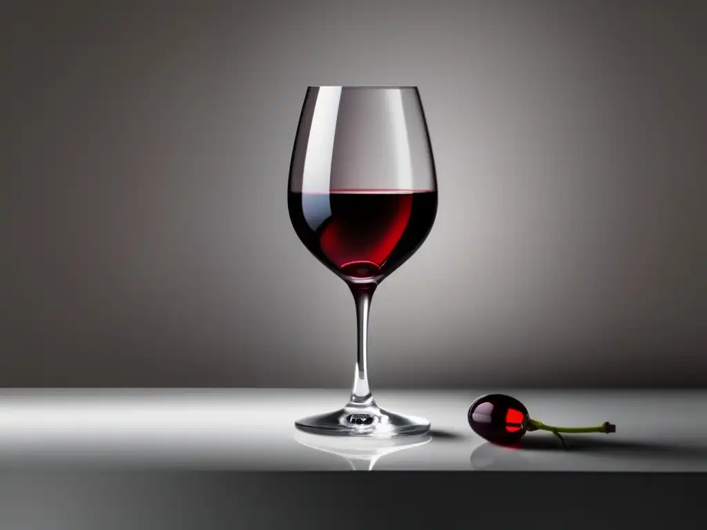 Simplificación artística del vino Merlot: copa de vino rojo intenso y elegante sobre fondo blanco