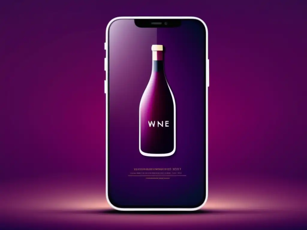 Smartphone muestra icono de botella de vino en pantalla - Apps seguimiento maduración vino