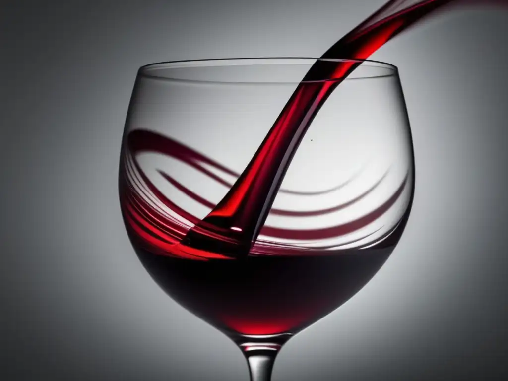 Sulfitos vino: controversia y necesidad, imagen minimalista de un vaso de vino rojo en movimiento