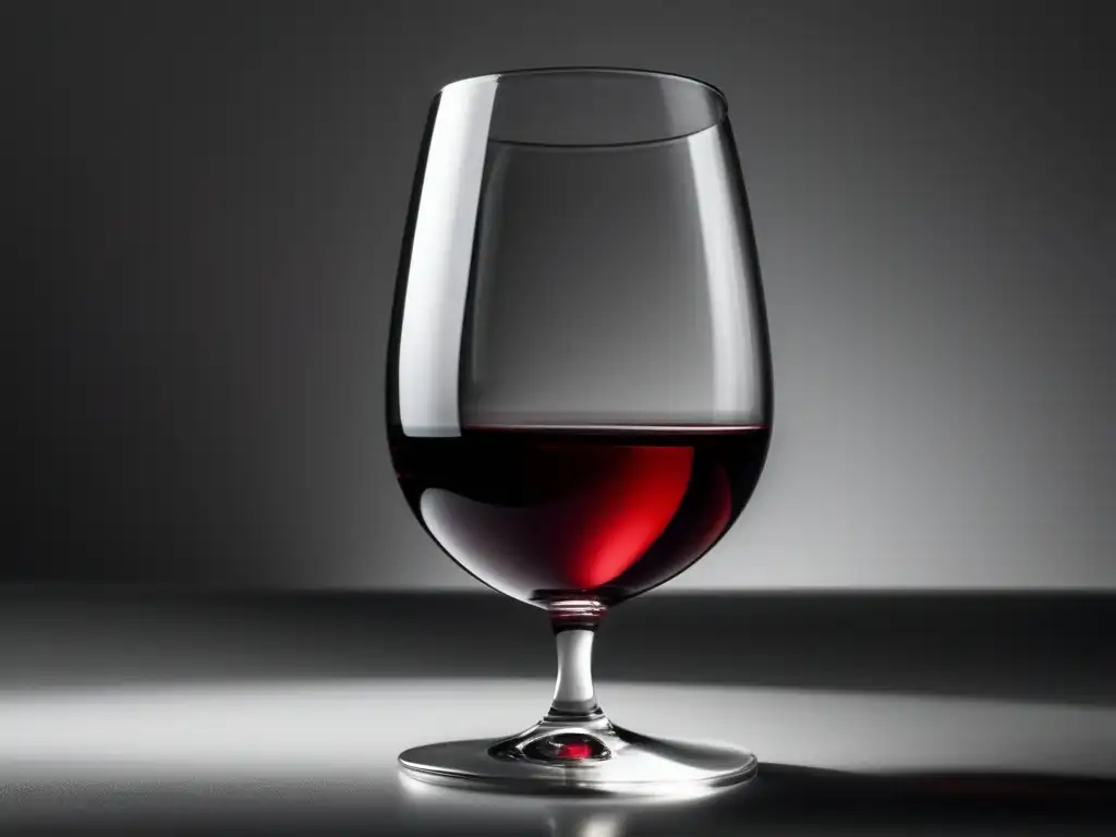 Vino surrealismo literario: copa minimalista con vino rojo, elegante y seductor