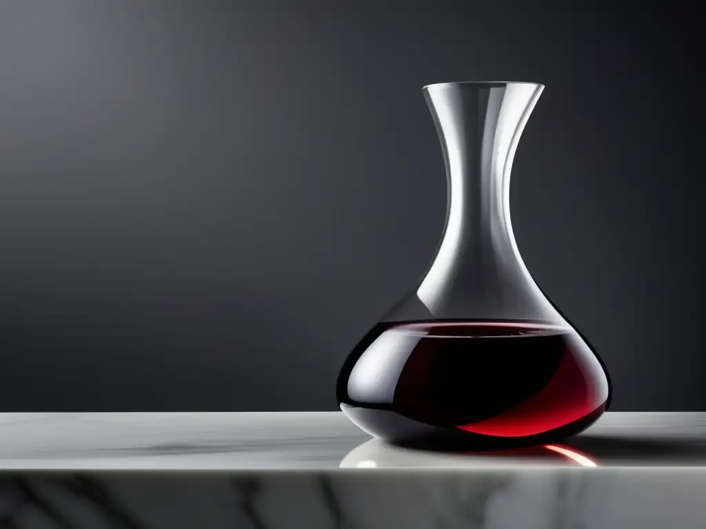 Técnica de decantación natural en vino: elegancia y transparencia en una imagen minimalista