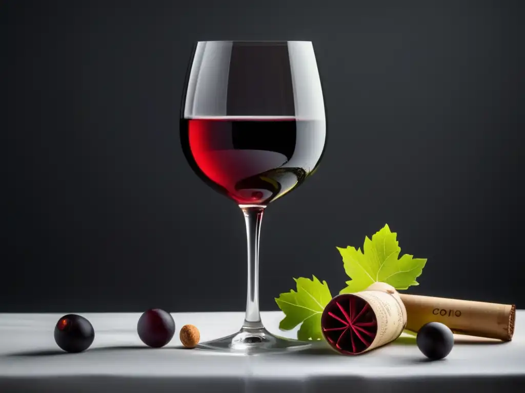 Técnicas de vinificación innovadoras: imagen elegante y minimalista que muestra la conexión entre vino y alta cocina