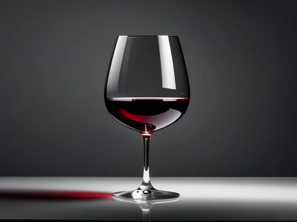 Copa de vino tinto, elegante y minimalista, reflejando sofisticación y refinamiento