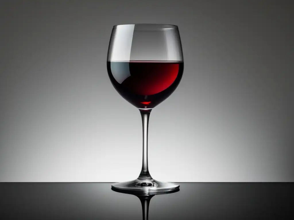 Copa de vino tinto, elegante y sofisticada, con reflejos y sombras