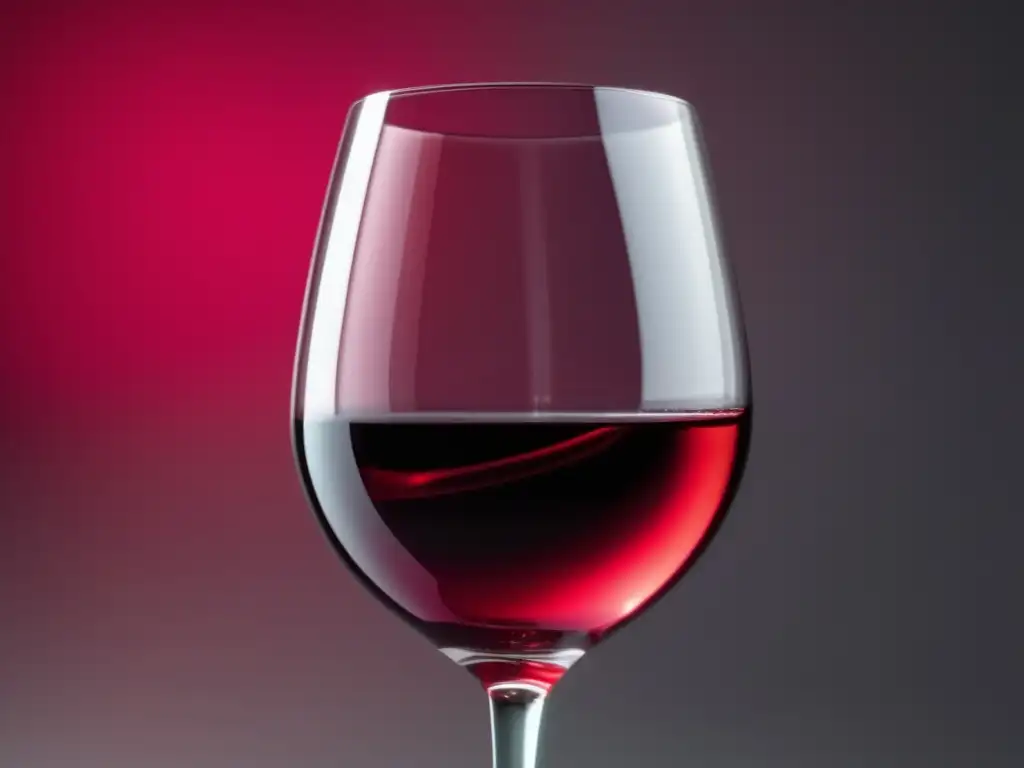 Glass of red wine showcasing clarity after bentonite clarification