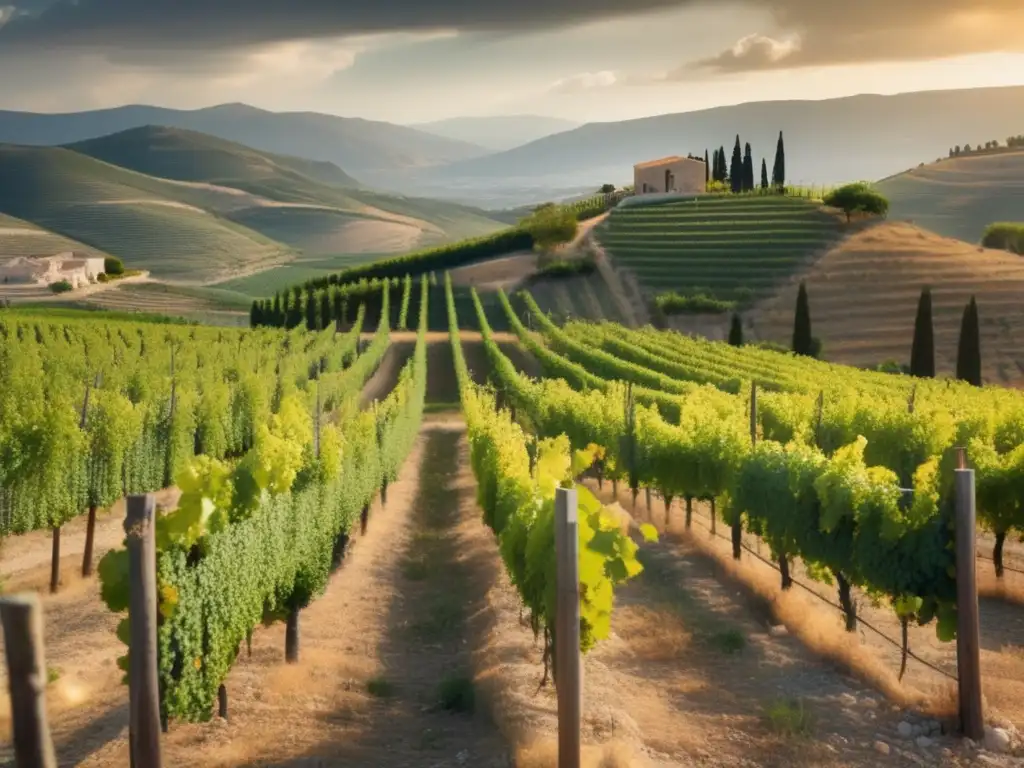 Tour enológico Grecia Dionisio: Viñedo griego con viñedos verdes, colinas, olivos y ruinas antiguas