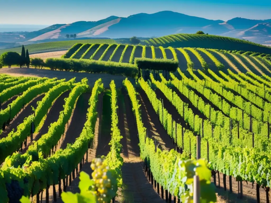 Tour viñedos Provenza Mediterráneo: viñedos verdes y vibrantes bajo el cielo azul crean una imagen de tranquilidad y belleza natural