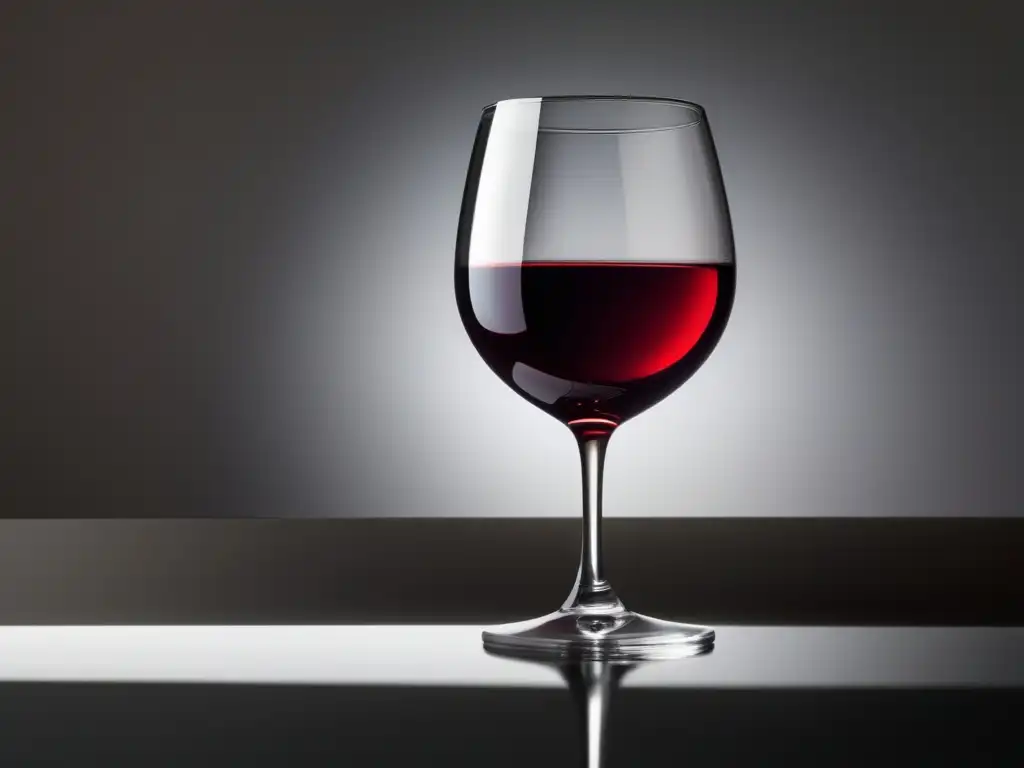 Copa de vino tinto transparente con beneficios para el colesterol