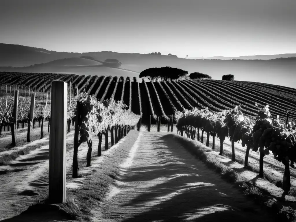 Trayectoria de Marisol Bueno en Rías Baixas, impacto y belleza de una imagen minimalista de viñedos