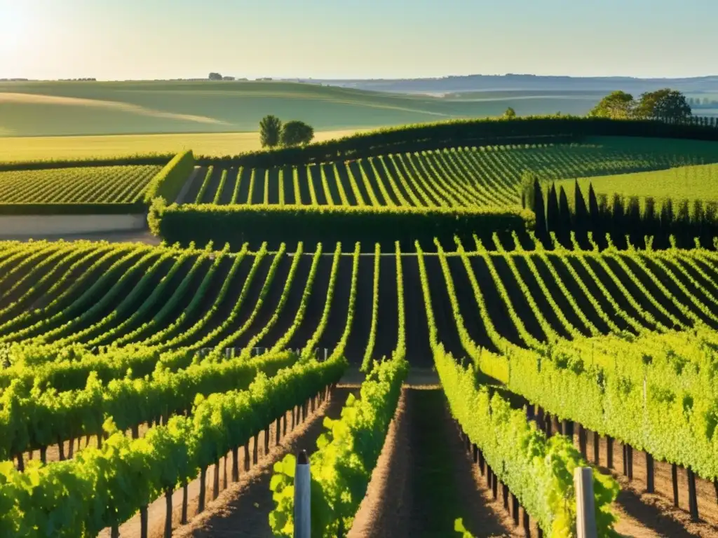 Transformación de la uva Semillon en viñedo de Bordeaux