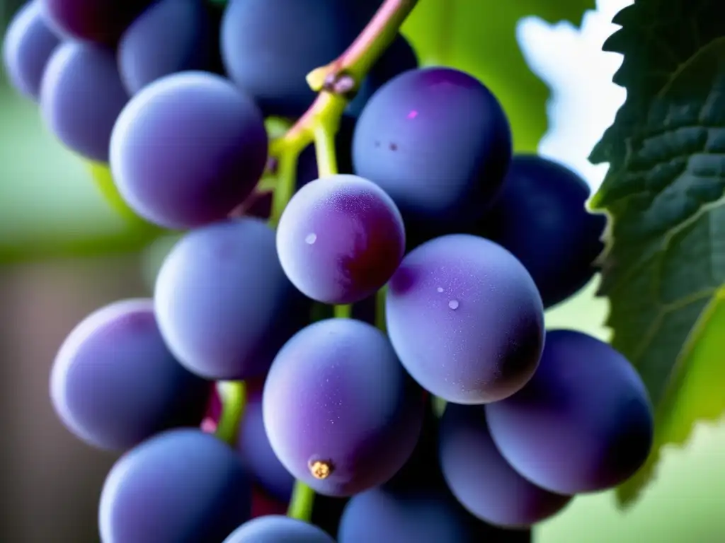 Variedades uva autóctonas Asia África: racimo vibrante de uvas púrpuras con características únicas, sabores y aromas ricos