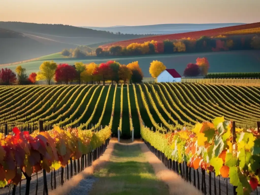 Variedades y estilos vinícolas en Ontario, paisaje otoñal de viñedos pintorescos