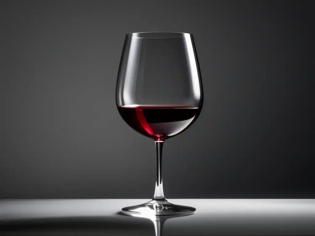 Promoción de variedades de uva y regiones vinícolas: copa de vino rojo elegante y minimalista