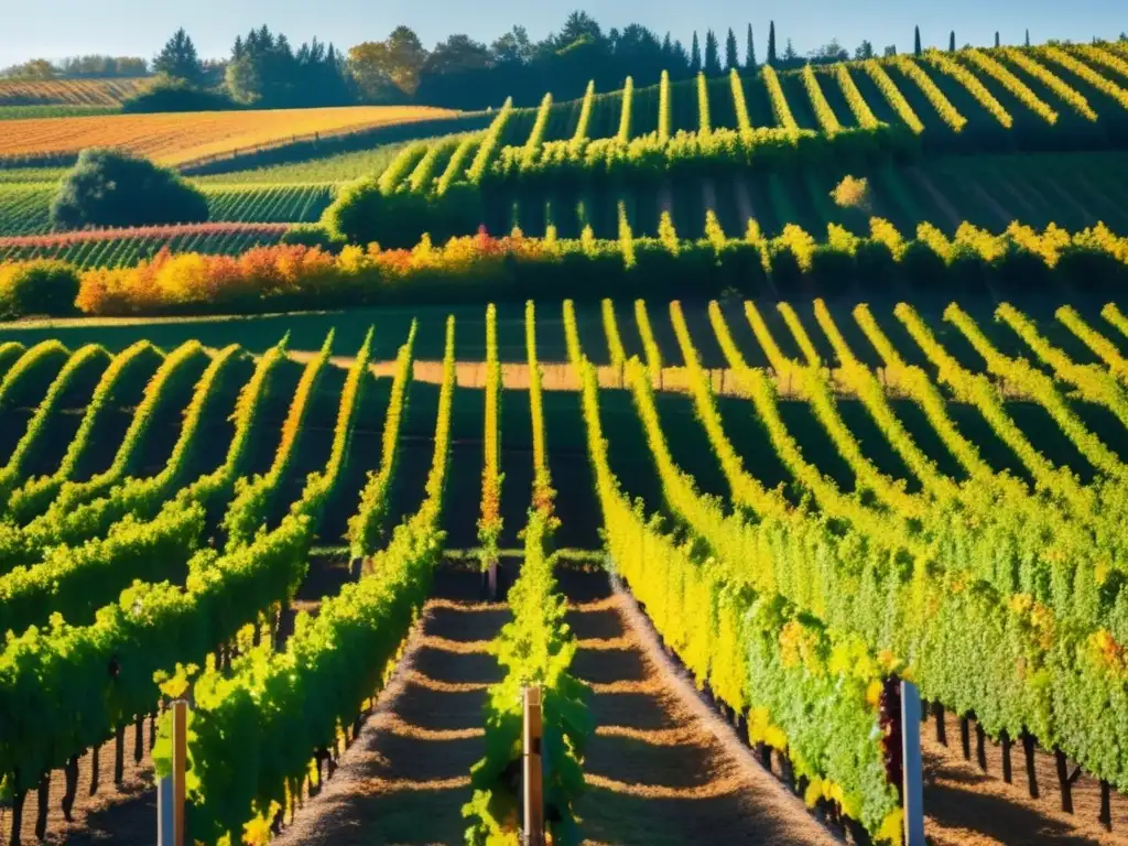 Vendimia de uvas con colores otoñales en viñedo - Características y maridajes del Torrontés argentino