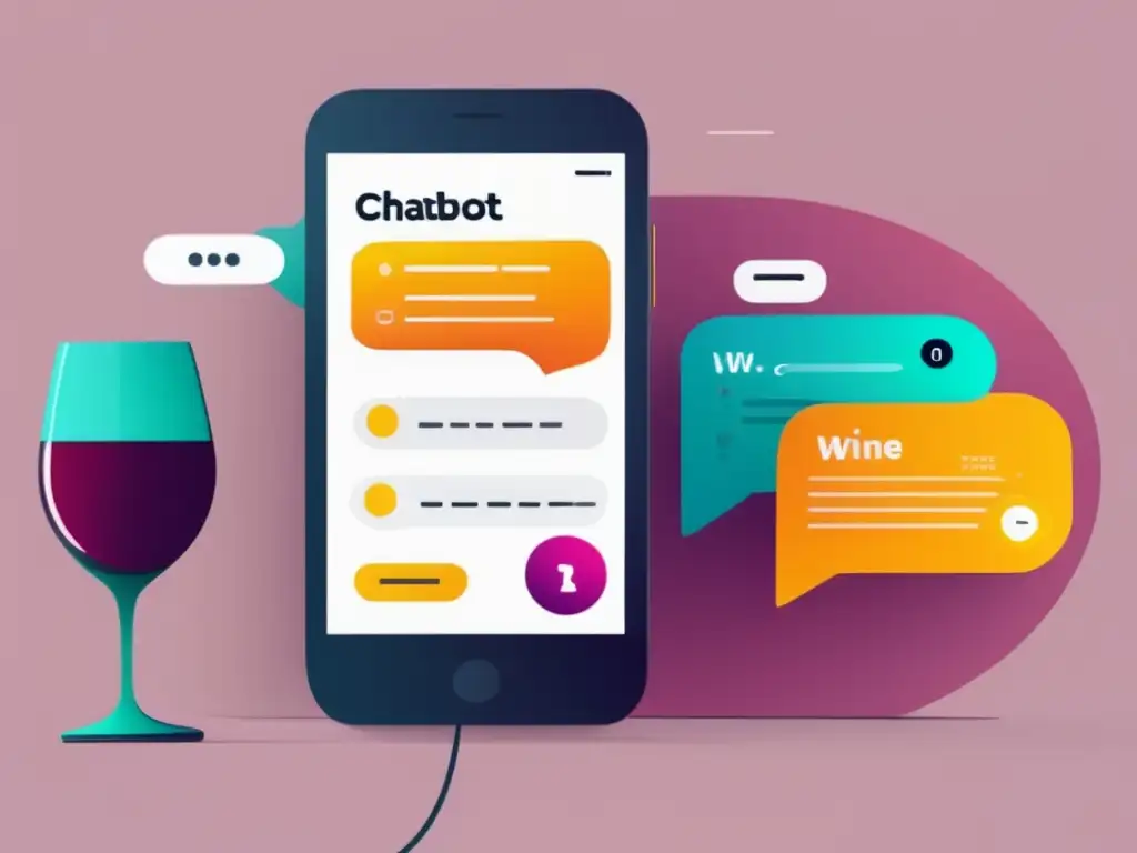 Ventas online vino chatbots: Interfaz elegante y amigable con imágenes vibrantes, descripciones claras y navegación intuitiva