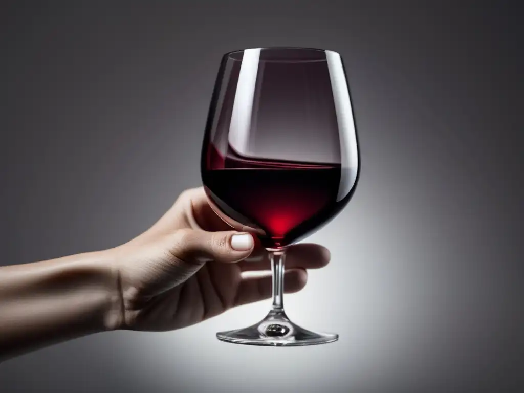 Vínculo prevención artritis y vino: mano sosteniendo copa de vino rojo