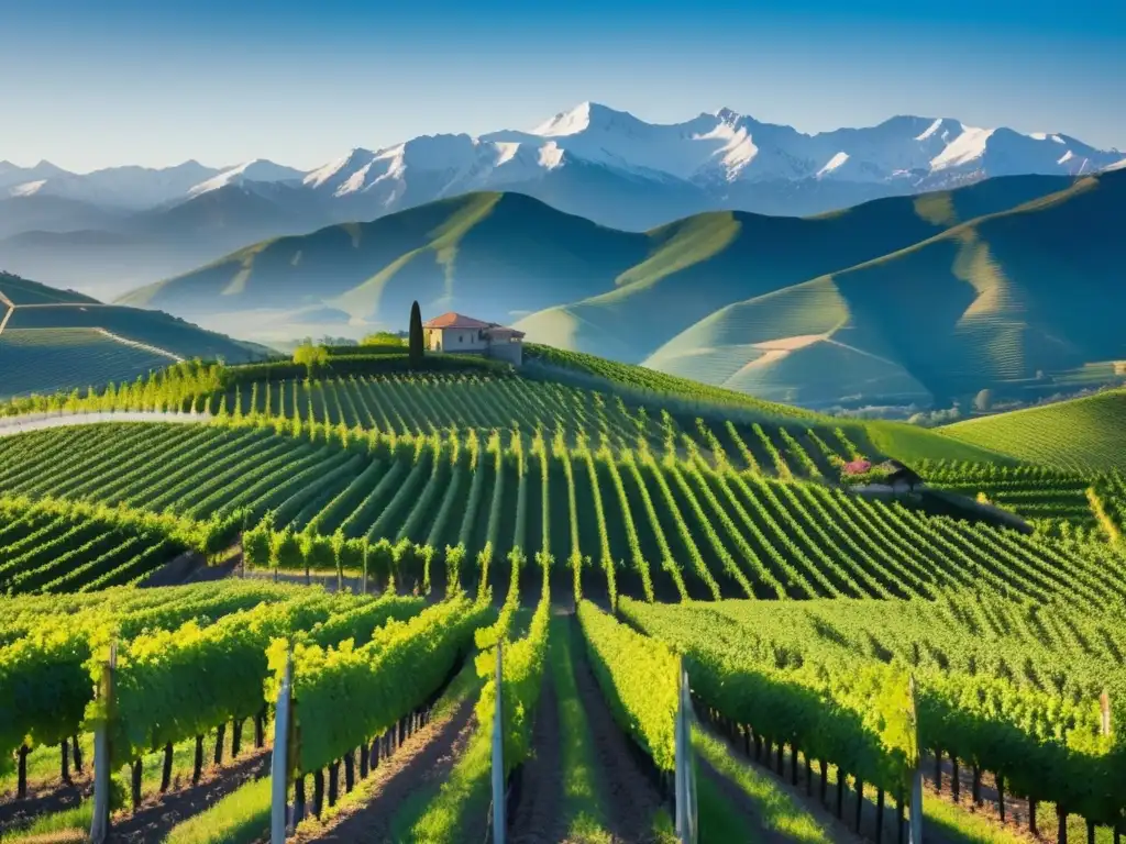 Viñedo en altitudes sorprendentes, rodeado de montañas nevadas y con viñedos vibrantes