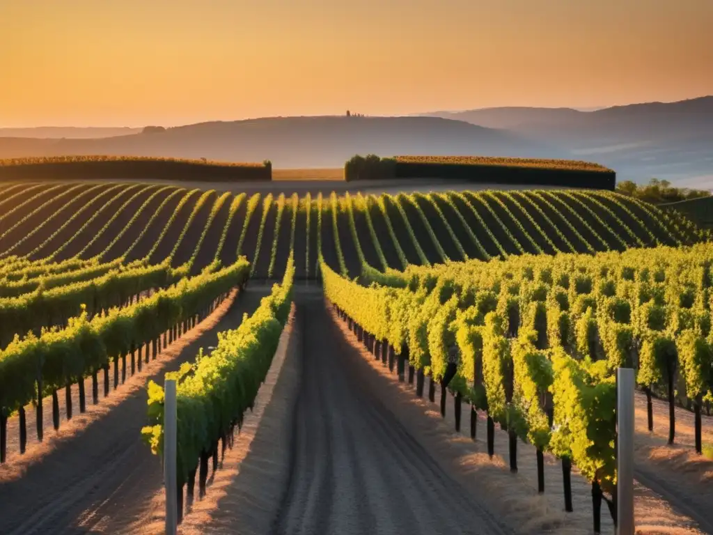 Viñedo al atardecer: belleza dorada y eficiencia con Big data