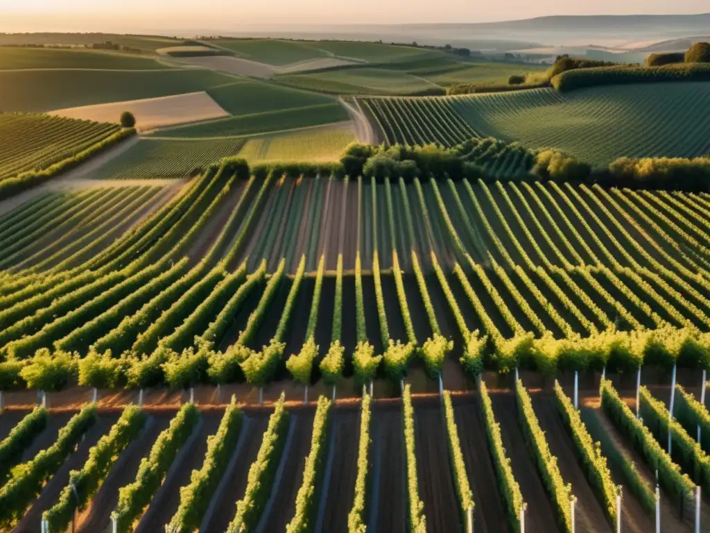 Viñedo al atardecer en 8k: belleza natural y cambio climático