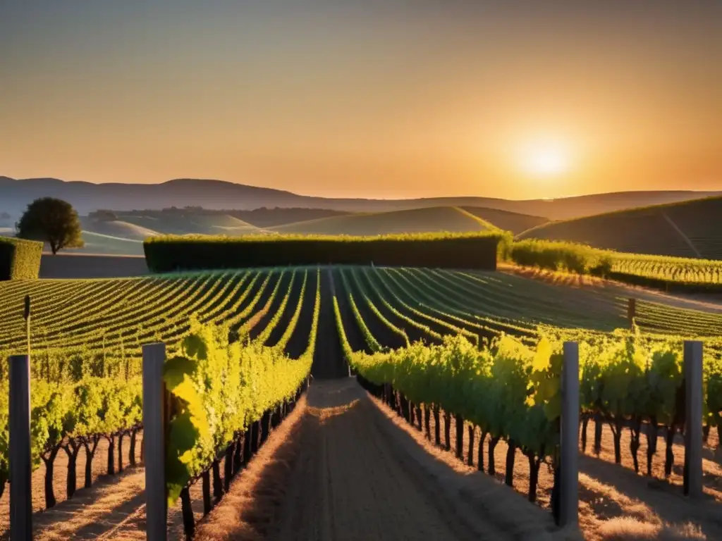 Viñedo al atardecer: Biotecnología vitivinícola frente al cambio climático