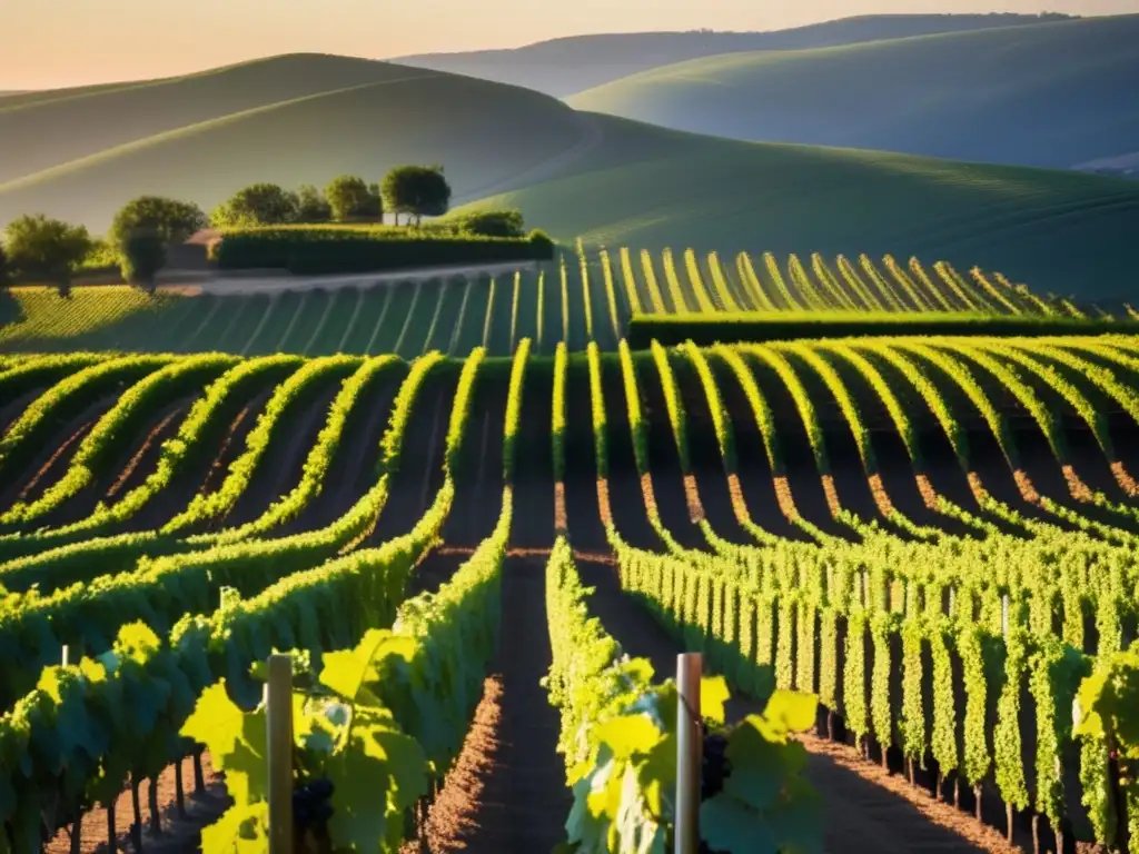 Viñedo al atardecer, terroir DRC: Aubert de Villaine