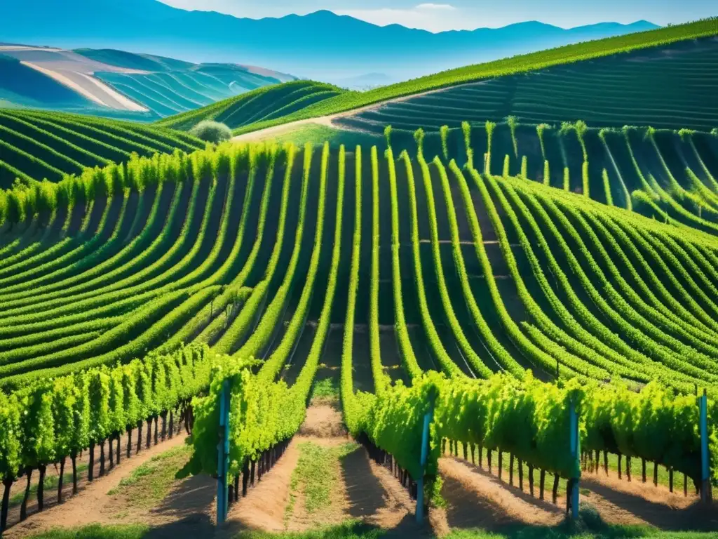 Viñedo en colinas de China, belleza natural y vino de clase mundial