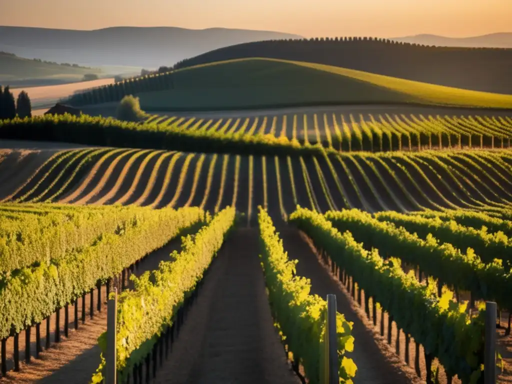 Viñedo Europeo al atardecer - Conservación Histórica Viñedos Cultura Europea