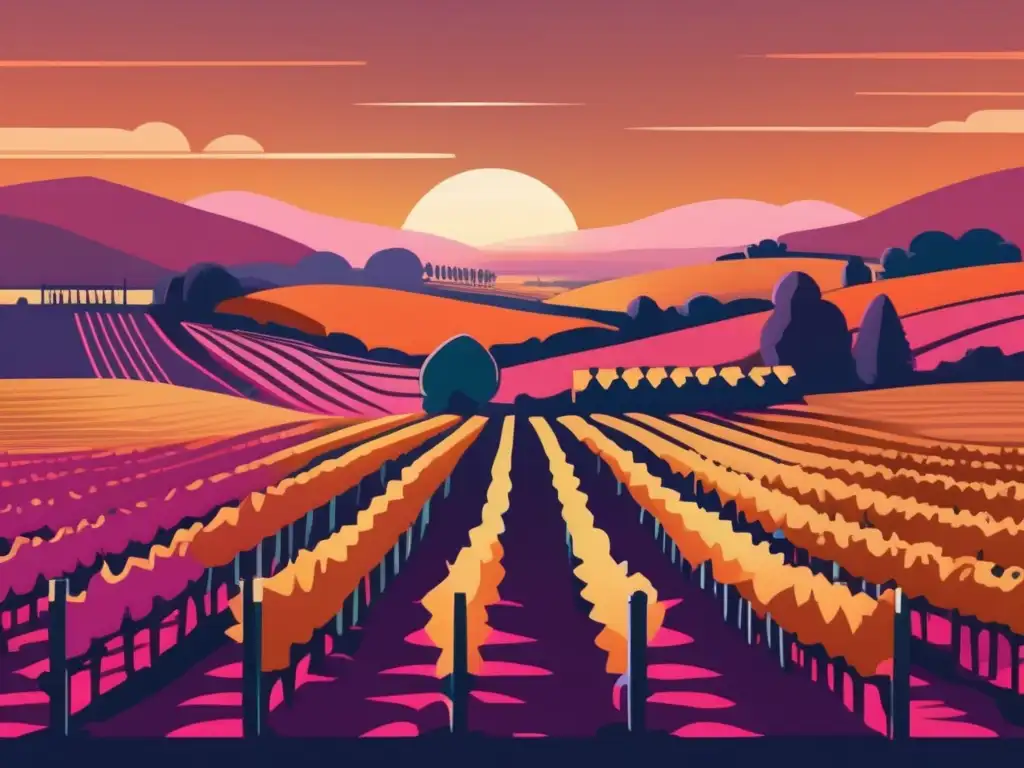 Vino africano: viñedo minimalista al atardecer, comercio justo