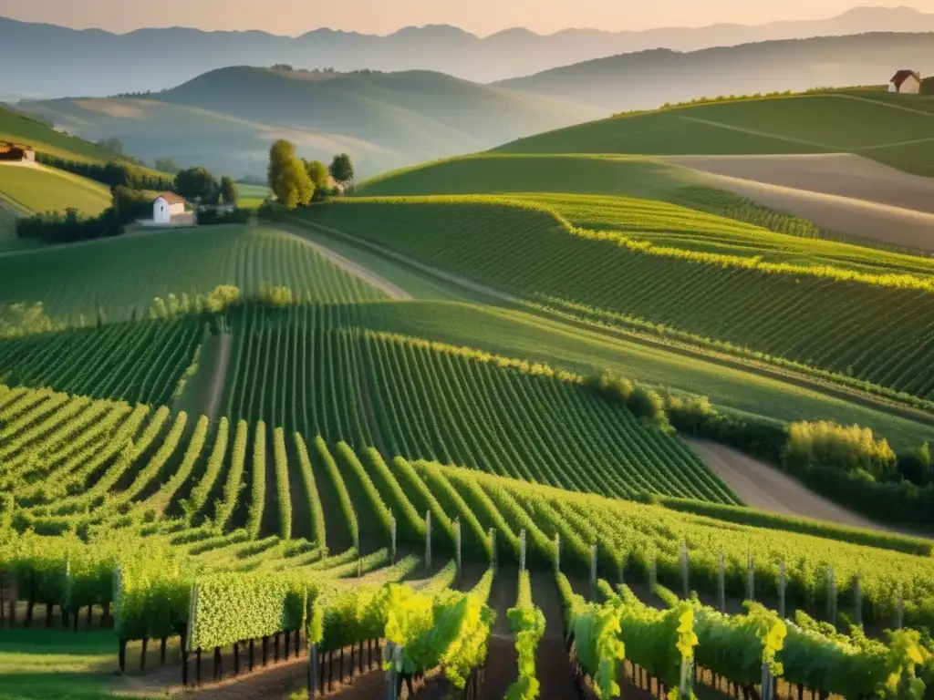 Viñedo pintoresco en Austria, bañado por el cálido sol