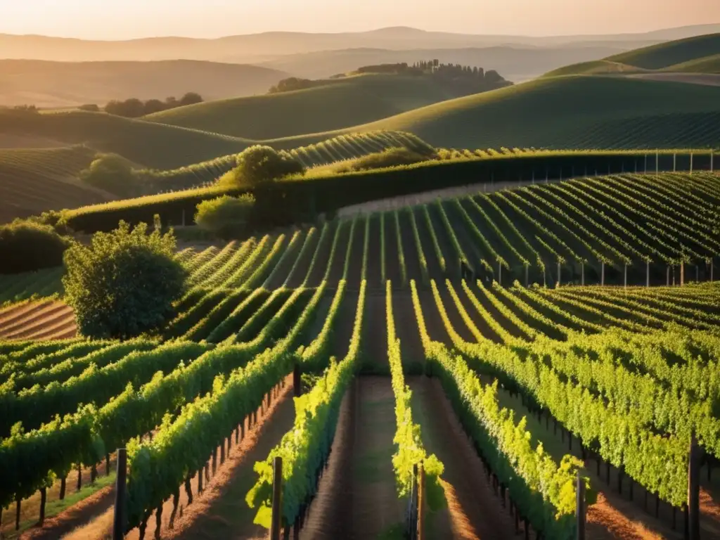 Viñedo sereno al atardecer Campo_por_completar