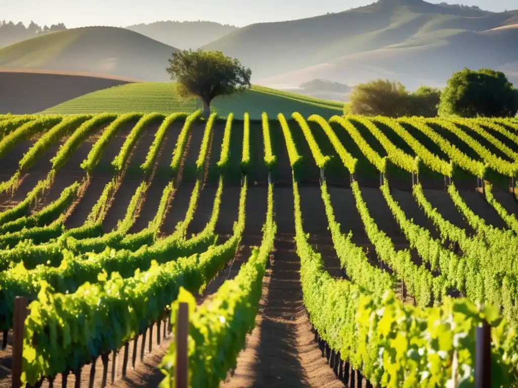 Viñedo sereno en Valle de Napa, California