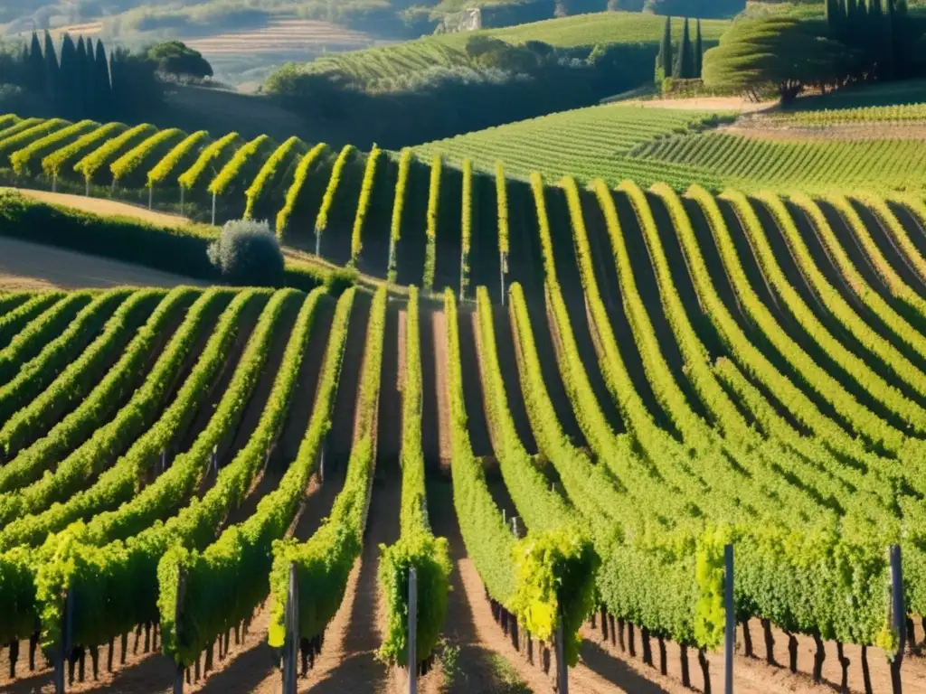 Viñedo soleado en Rías Baixas, España - Variedades de uva Albariño Rías Baixas