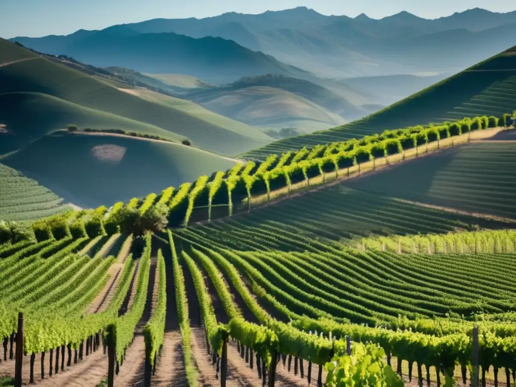 Viñedo con variedades de uva emblemáticas en América del Sur