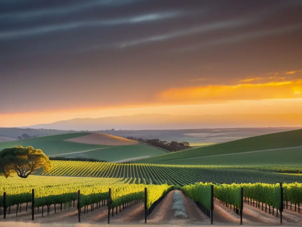 Viñedos de Barossa Valley al atardecer