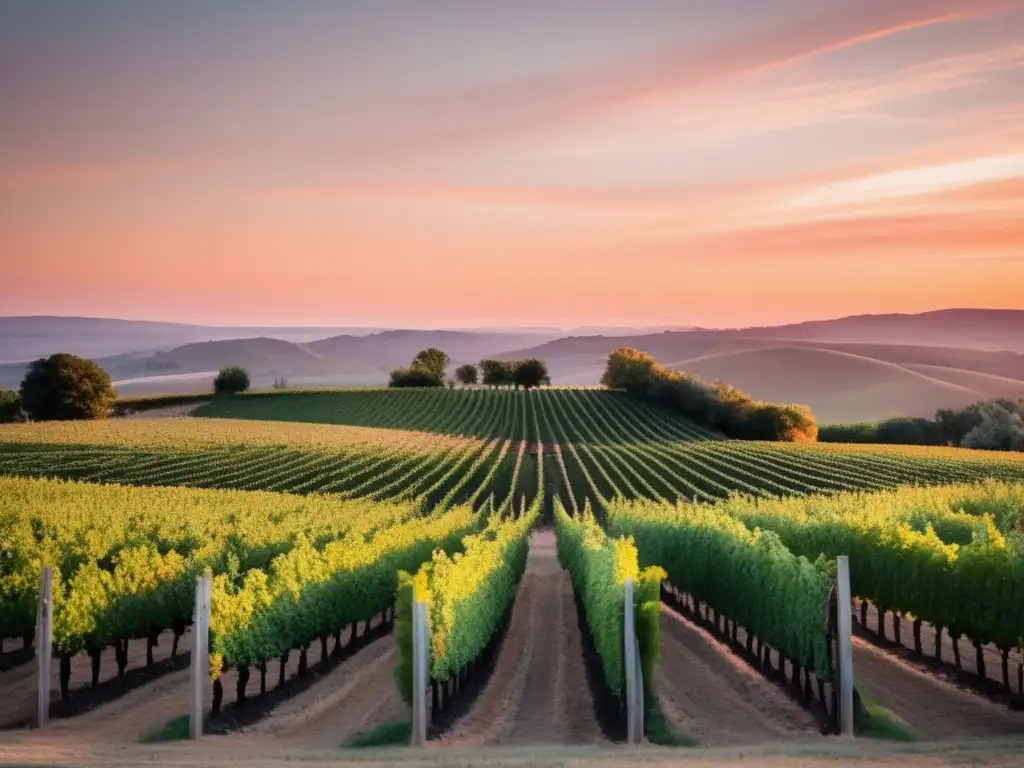 Viñedos al atardecer, belleza natural y serenidad