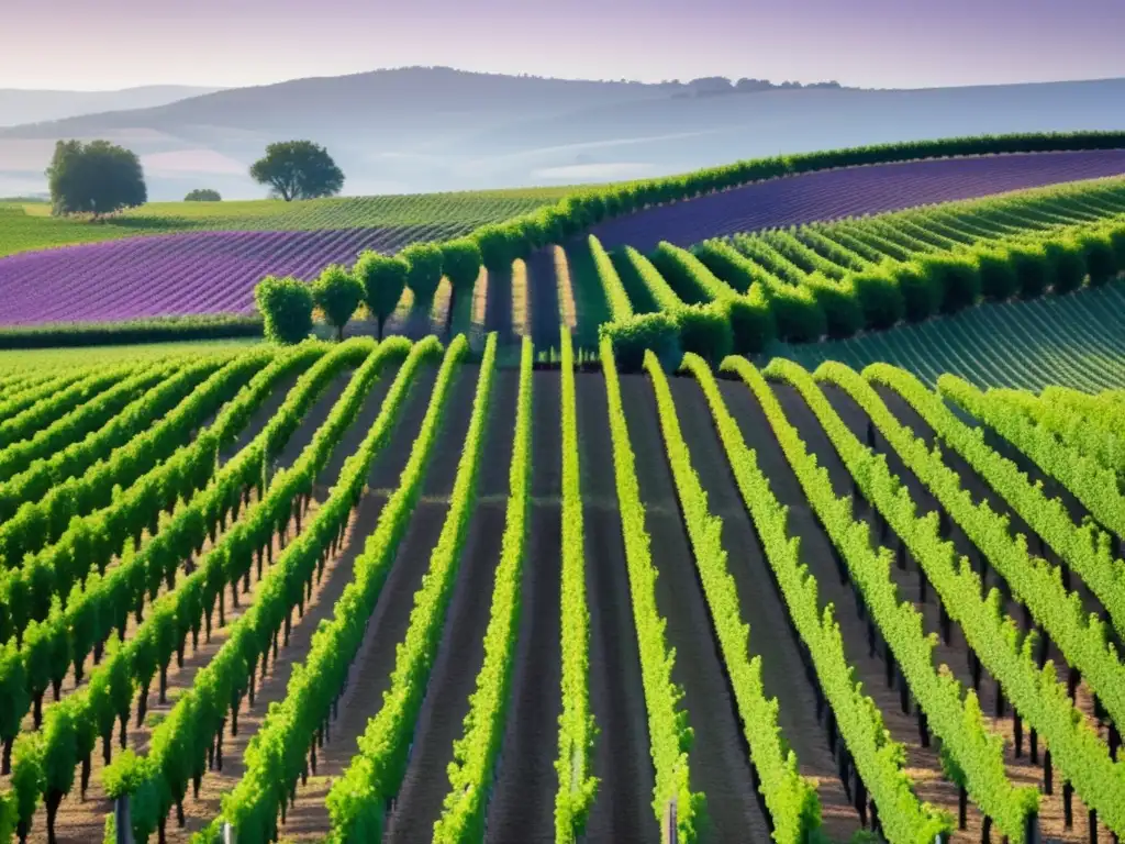 Viñedos tradicionales con uvas maduras y hermosas, reflejando la esencia de la tradición y el cuidado familiar