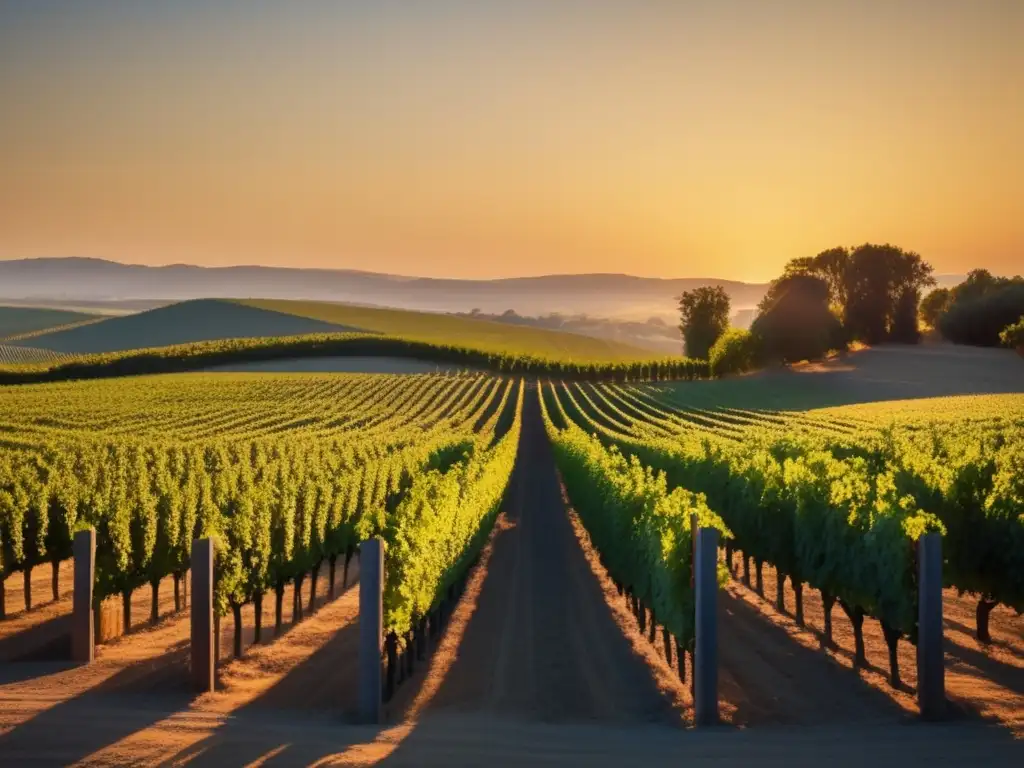 Vinificación: Importancia del control de pH y belleza de viñedo al amanecer