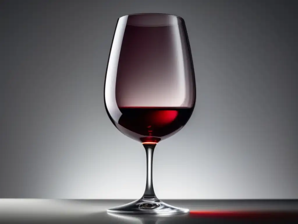 Copa de vino elegante y minimalista con vino rojo profundo - Cursos de maridaje y psicología del sabor