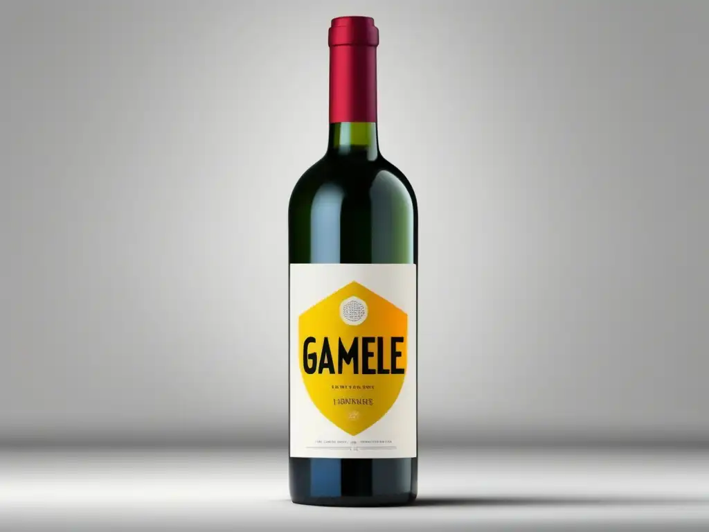 Vino gamificado: botella moderna con elementos de juego