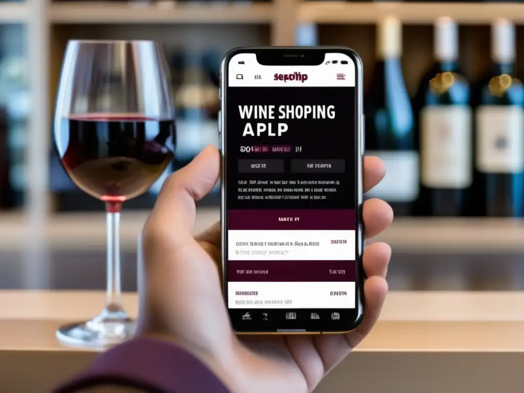 Aplicación para comprar vino: interfaz intuitiva y elegante, búsqueda por variedad, región y precio