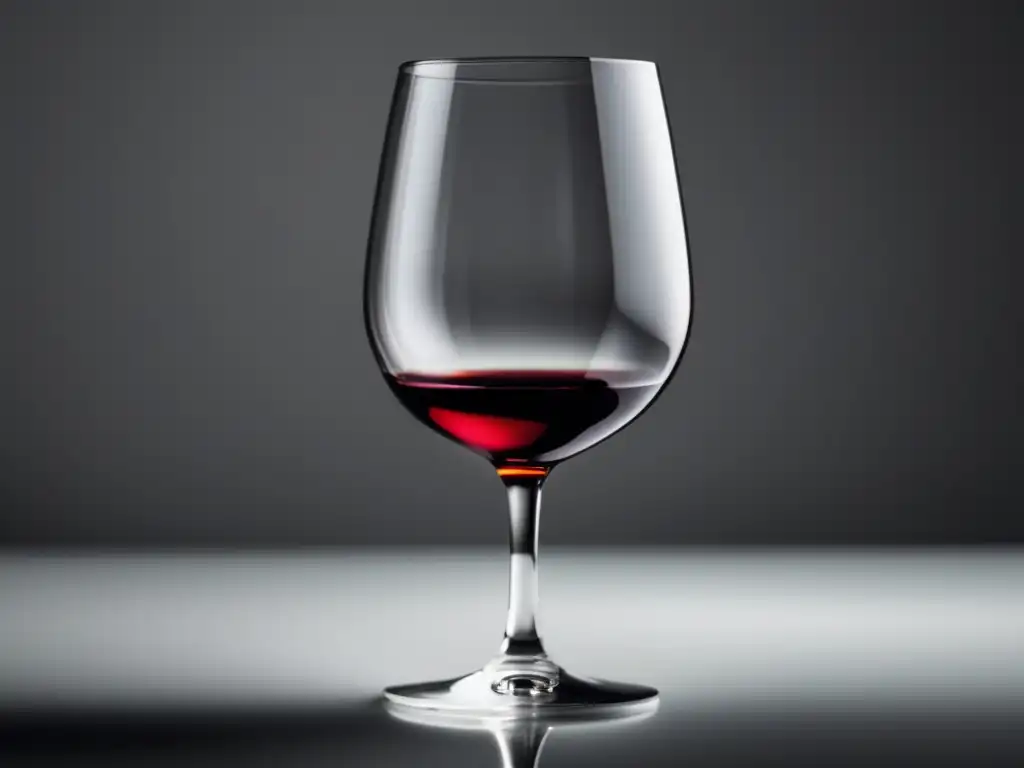 Deificación del vino en literatura: copa minimalista con vino rojo intenso