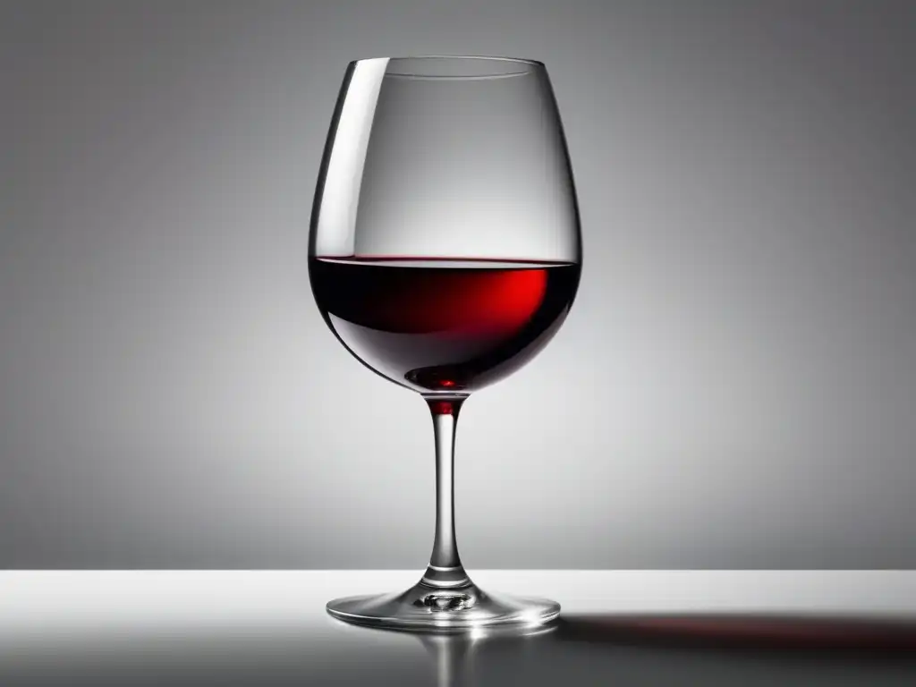 Copa de vino minimalista resalta la elegancia y simplicidad del vino tinto, invitando a la autoevaluación del consumo y límites