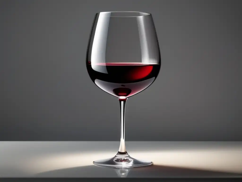 Copa de vino minimalista con vino tinto brillante y elegantes detalles grabados - Química del vino: compuestos paladar