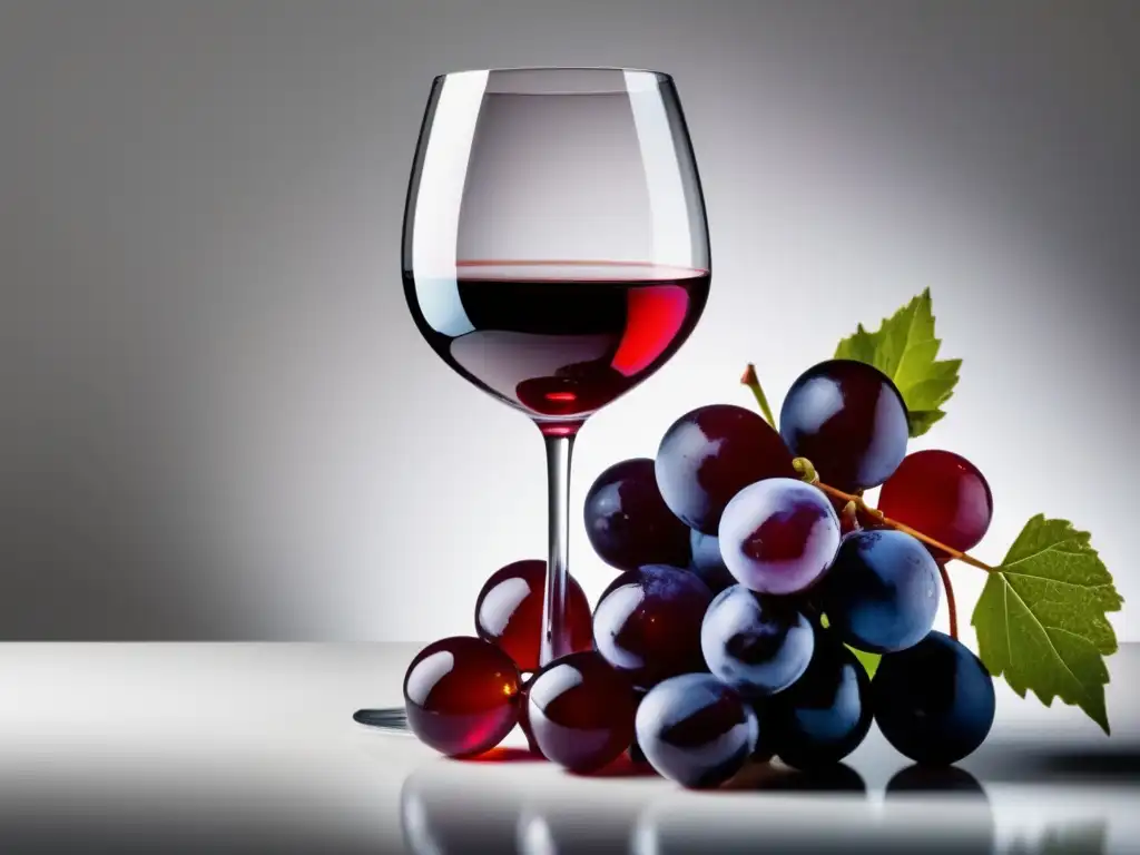 Vino orgánico en copa blanca Un vino natural ancestral en copa transparente reflejando su pureza y colores vibrantes